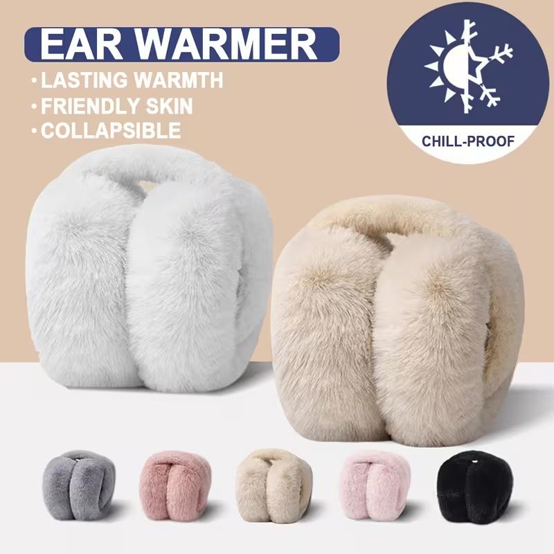 Earmuffs Foldable - Women's Plush Ear Warmers Winter Soft