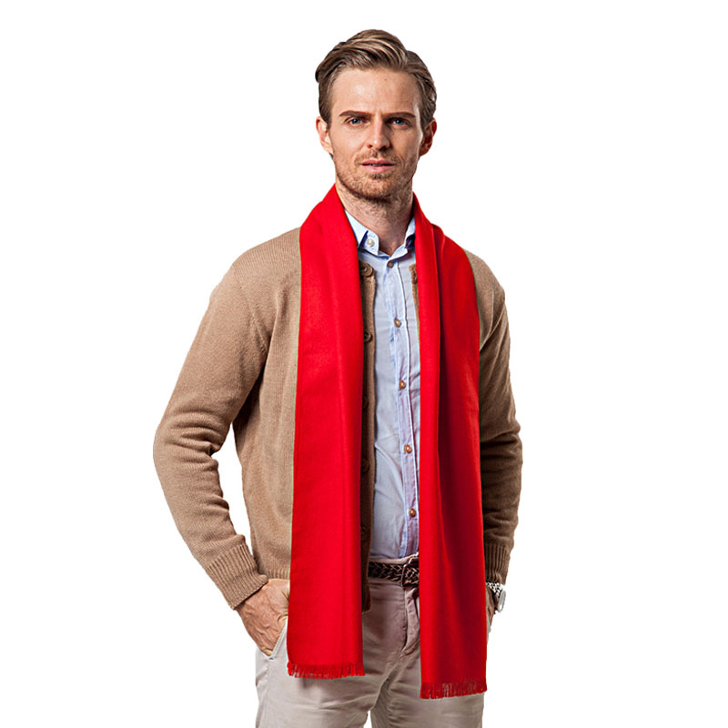 Shawl Wrap Winter - Fashion Winter Solid Color Men Red