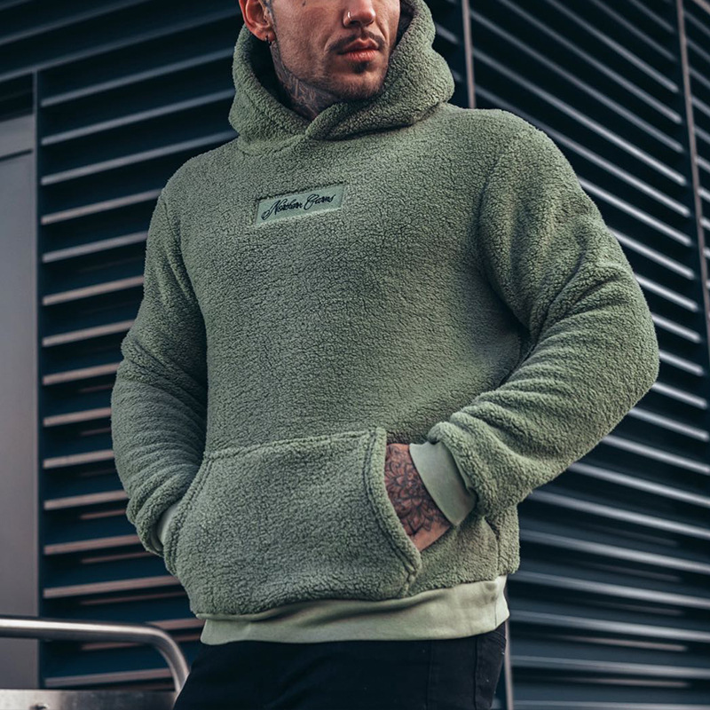 Sherpa Hoodie Fleece - Men's Fuzzy Sherpa Sweatshirt Fashion Pullover