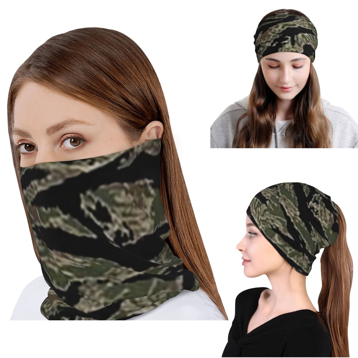 Tiger Stripe Camouflage Milita - Knit Beanie Hat Warm 리뷰 및 가격