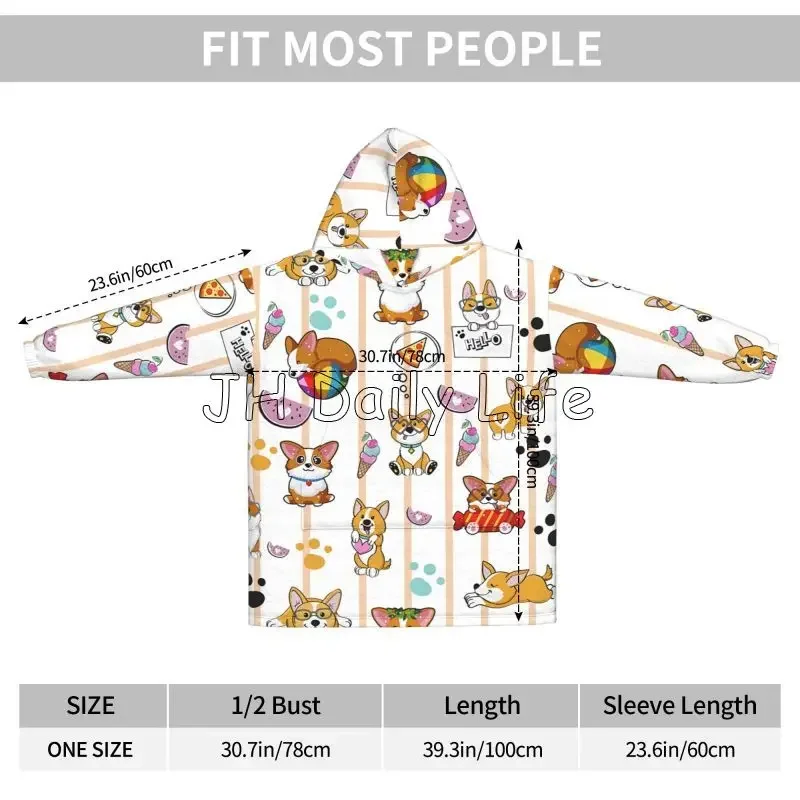 Cute Corgi Dog Wearable Hoodie - Sherpa Hoodie Fleece 리뷰 및 가격