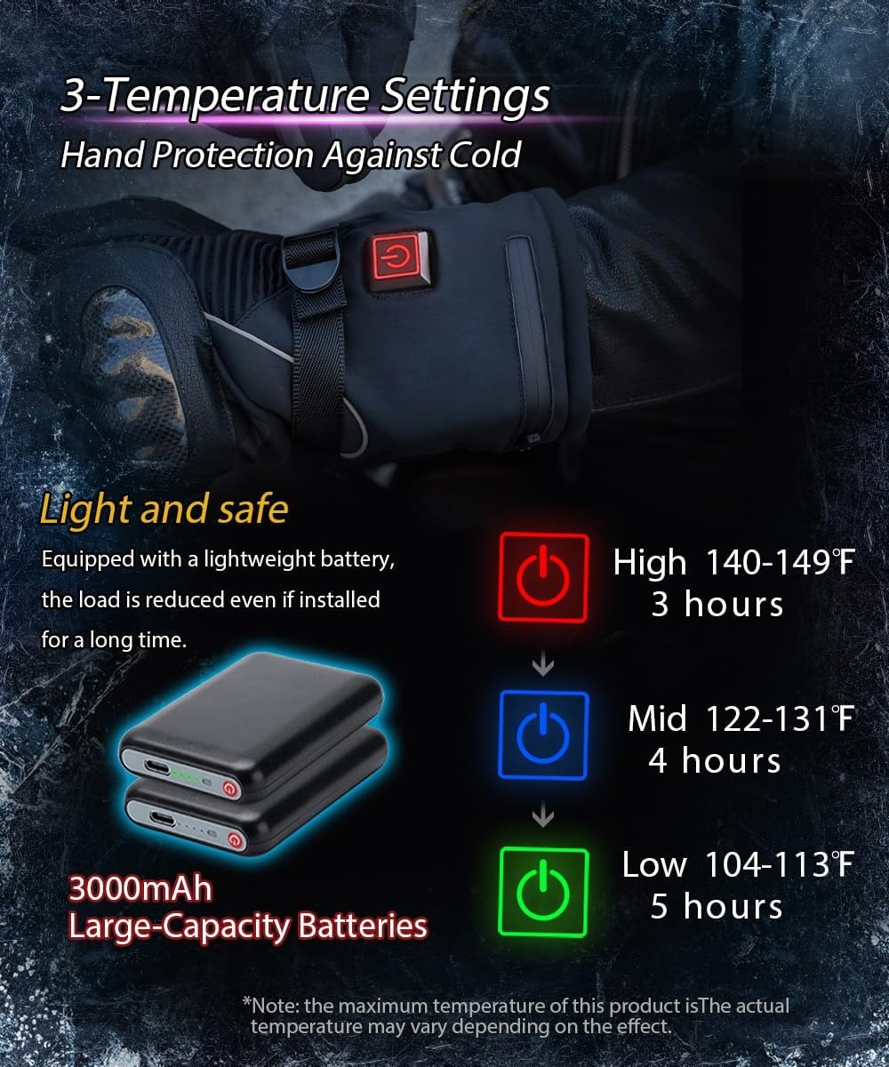 Heated Gloves with 3 Heat Sett - Touch Screen Gloves 리뷰 및 가격