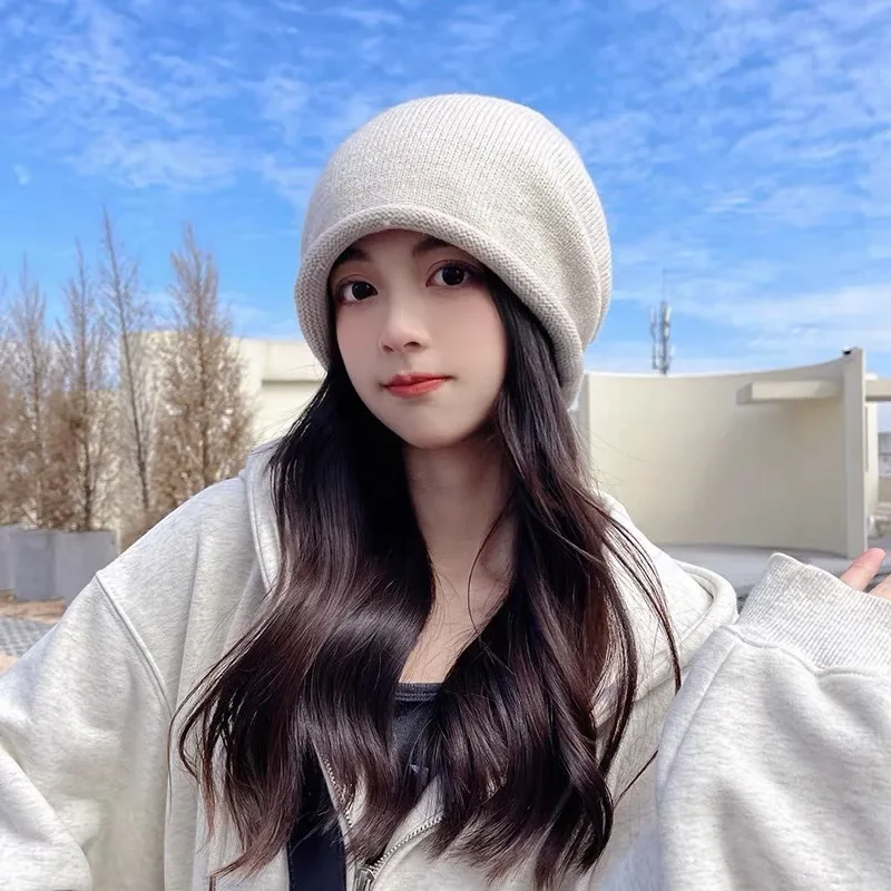 Knitted Bonnet Hoods Female Wi - Knit Beanie Hat Warm 리뷰 및 가격