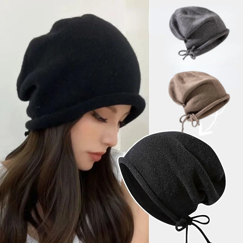 Knitted Bonnet Hoods Female Wi - Knit Beanie Hat Warm 리뷰 및 가격