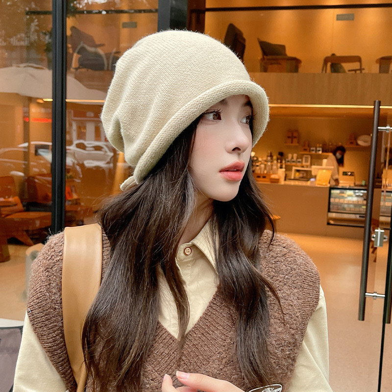 Knitted Bonnet Hoods Female Wi - Knit Beanie Hat Warm 리뷰 및 가격