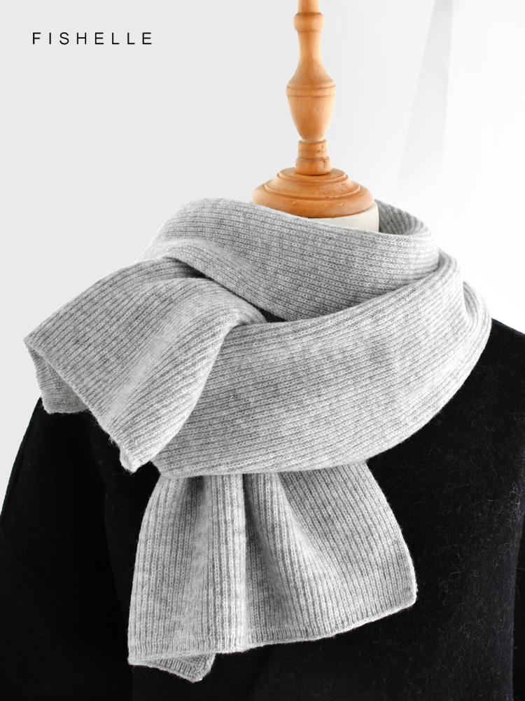 Gray solid color cashmere scar - Wool Scarf Men 리뷰 및 가격