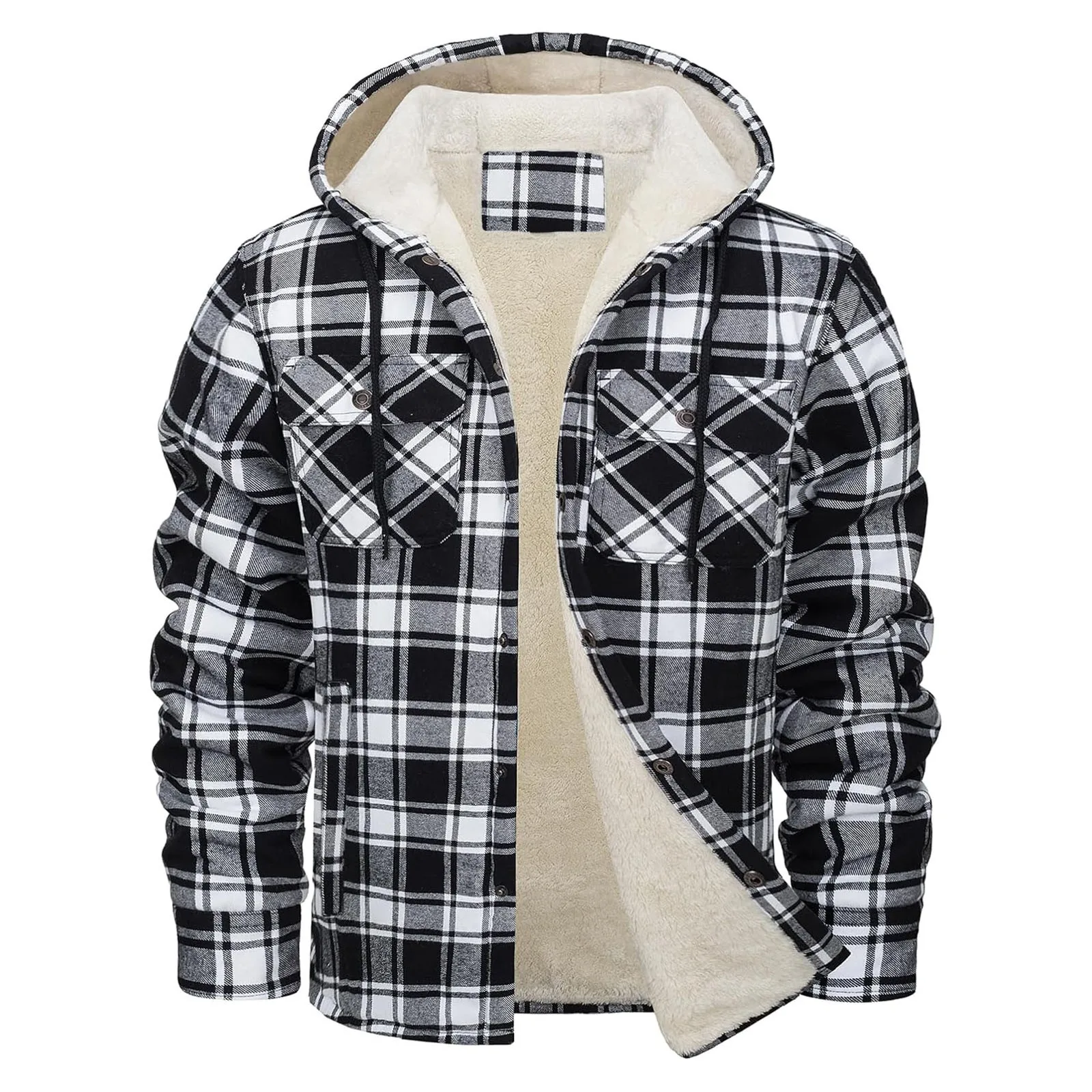 Thick Warm Flannel Hooded Jack - Flannel Shirt Lined 리뷰 및 가격