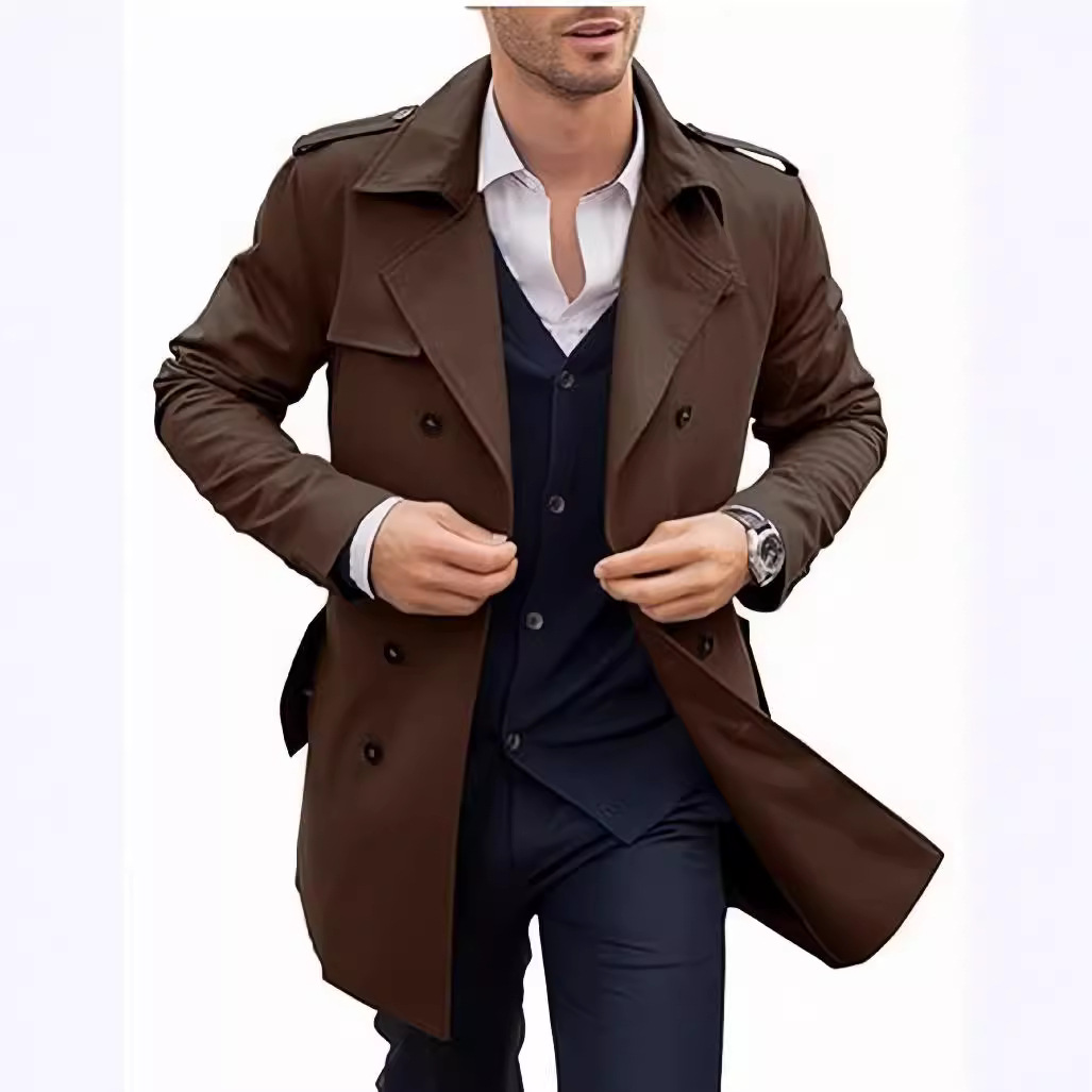 Solid Trench Men Double Breast - Down Jacket Packable 리뷰 및 가격