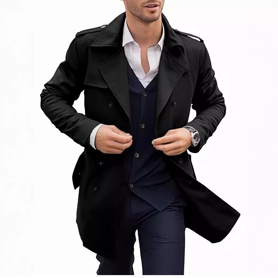 Solid Trench Men Double Breast - Down Jacket Packable 리뷰 및 가격