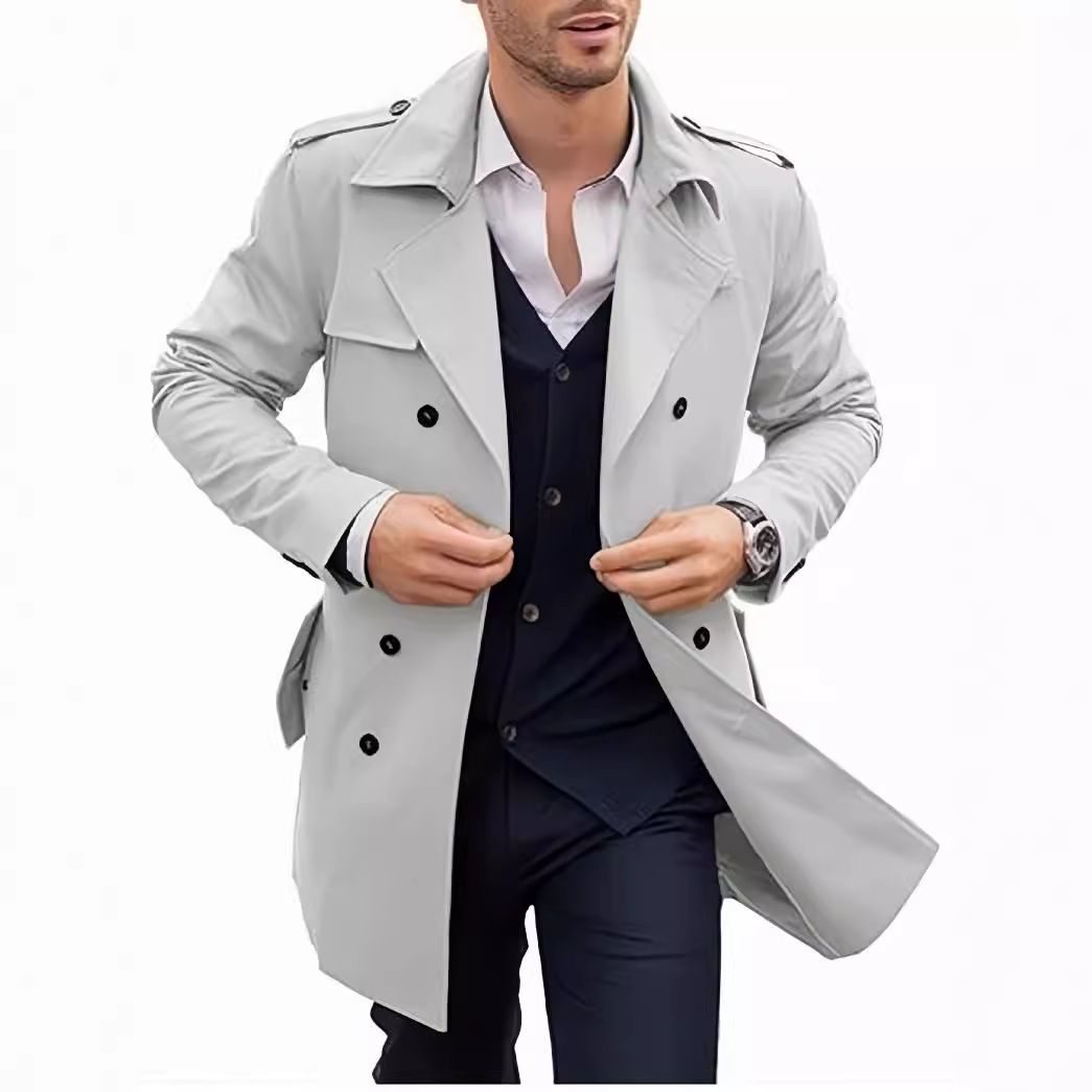 Solid Trench Men Double Breast - Down Jacket Packable 리뷰 및 가격