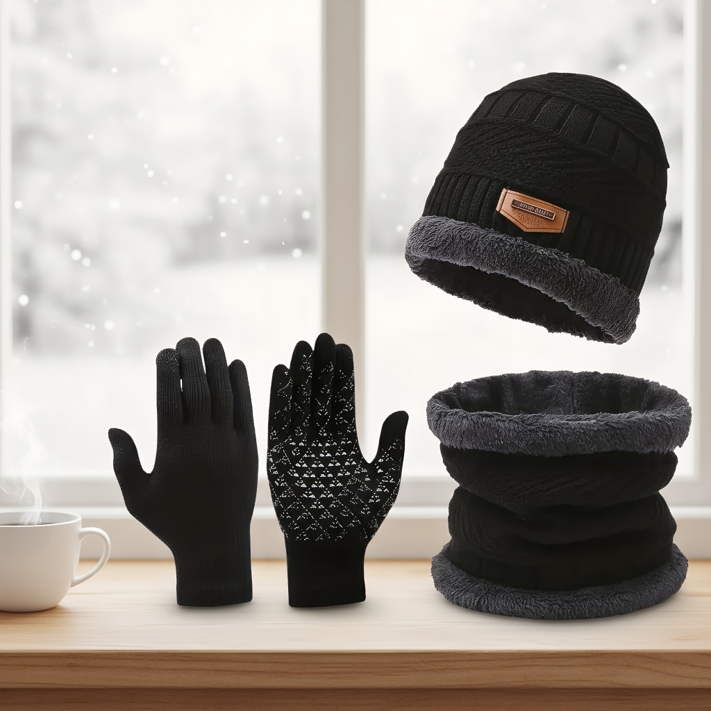 Winter Knit Hat & Scarf Set fo - Wool Scarf Men 리뷰 및 가격