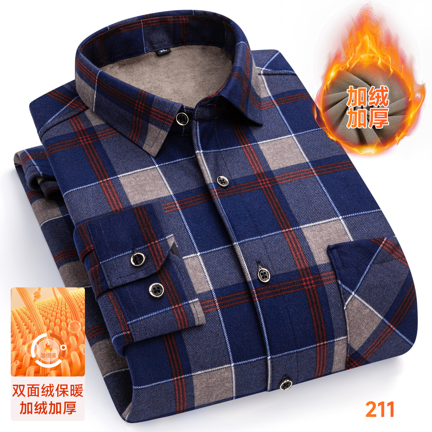 8XL Men Winter Warm Plaid Shir - Flannel Shirt Lined 리뷰 및 가격