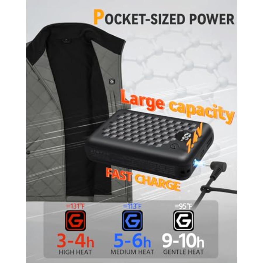 Wulcea Graphene Heated Vest Fo - Heated Vest Battery 리뷰 및 가격