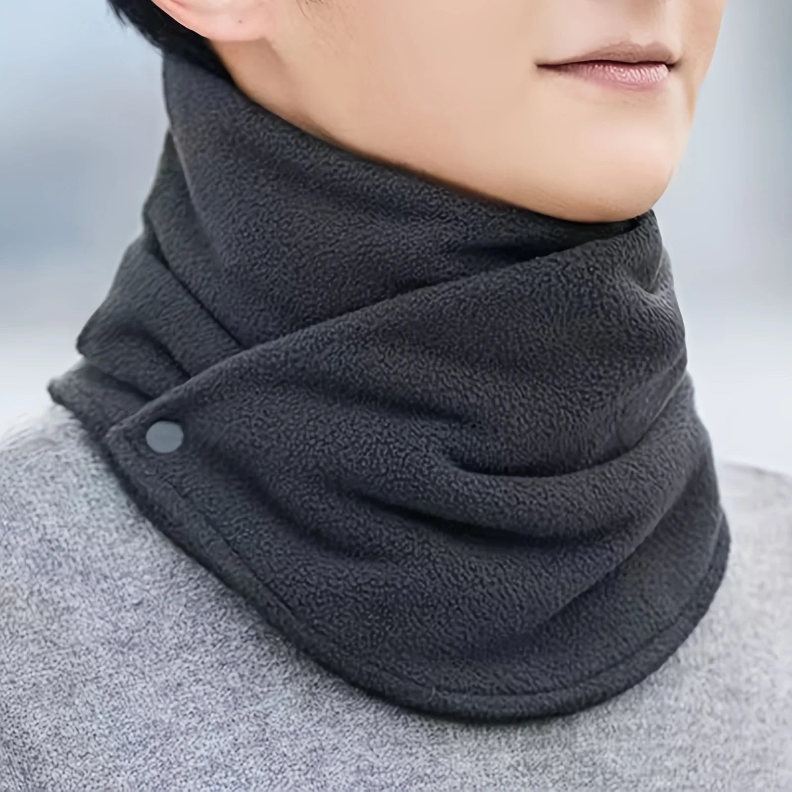 Classic Solid Color Snap Neck  - Neck Gaiter Fleece 리뷰 및 가격