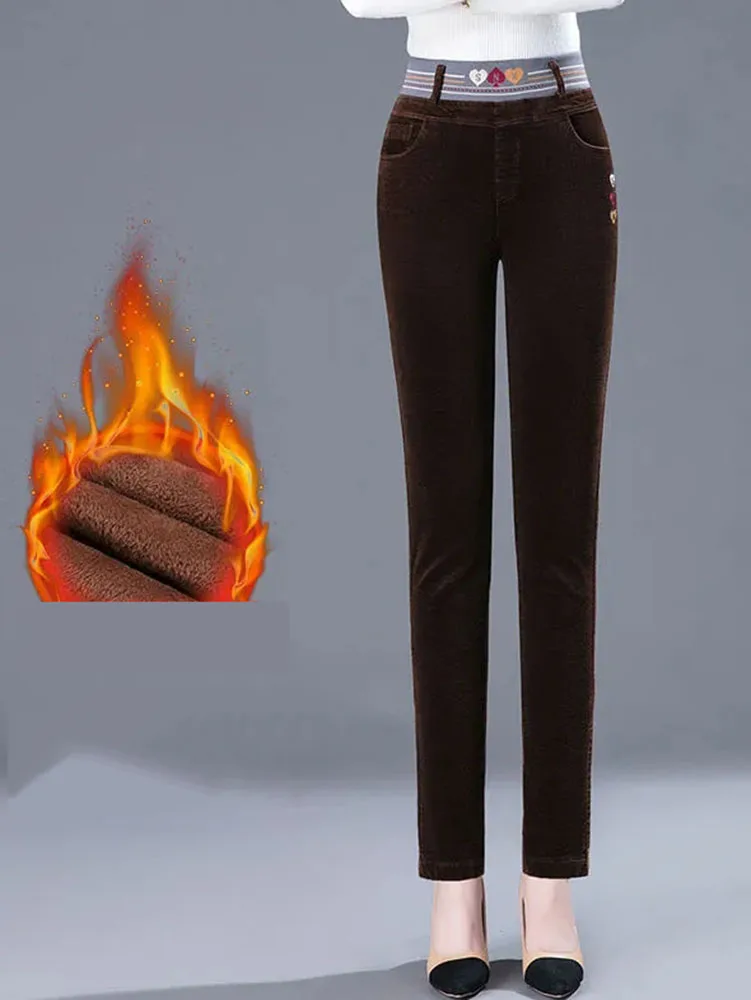 Winter Thicken Plush Lined Pen - Corduroy Pant Warm 리뷰 및 가격