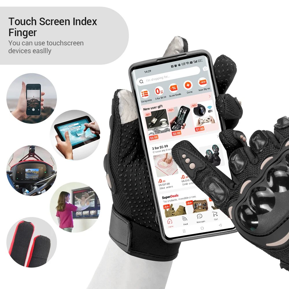 New Motorcycle Gloves Full Fin - Touch Screen Gloves 리뷰 및 가격