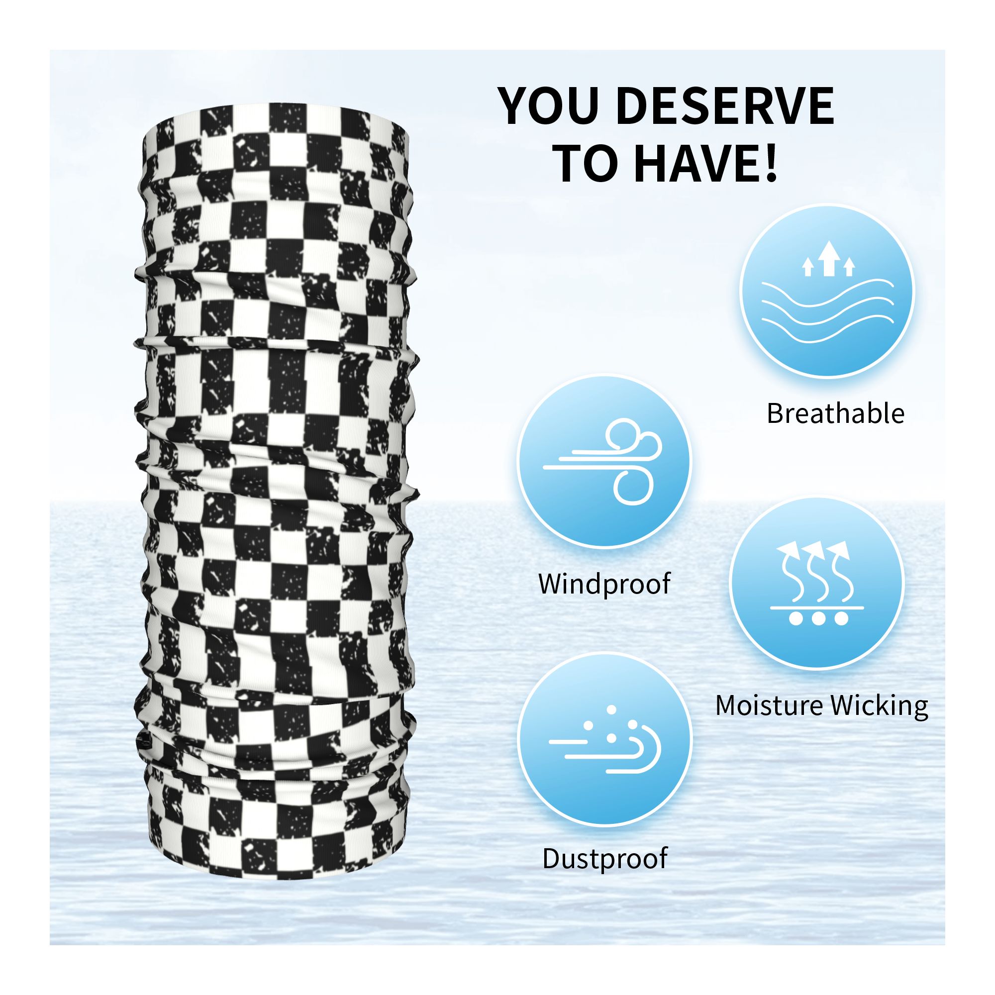 Custom Retro Checkered Flag Wi - Neck Gaiter Fleece 리뷰 및 가격