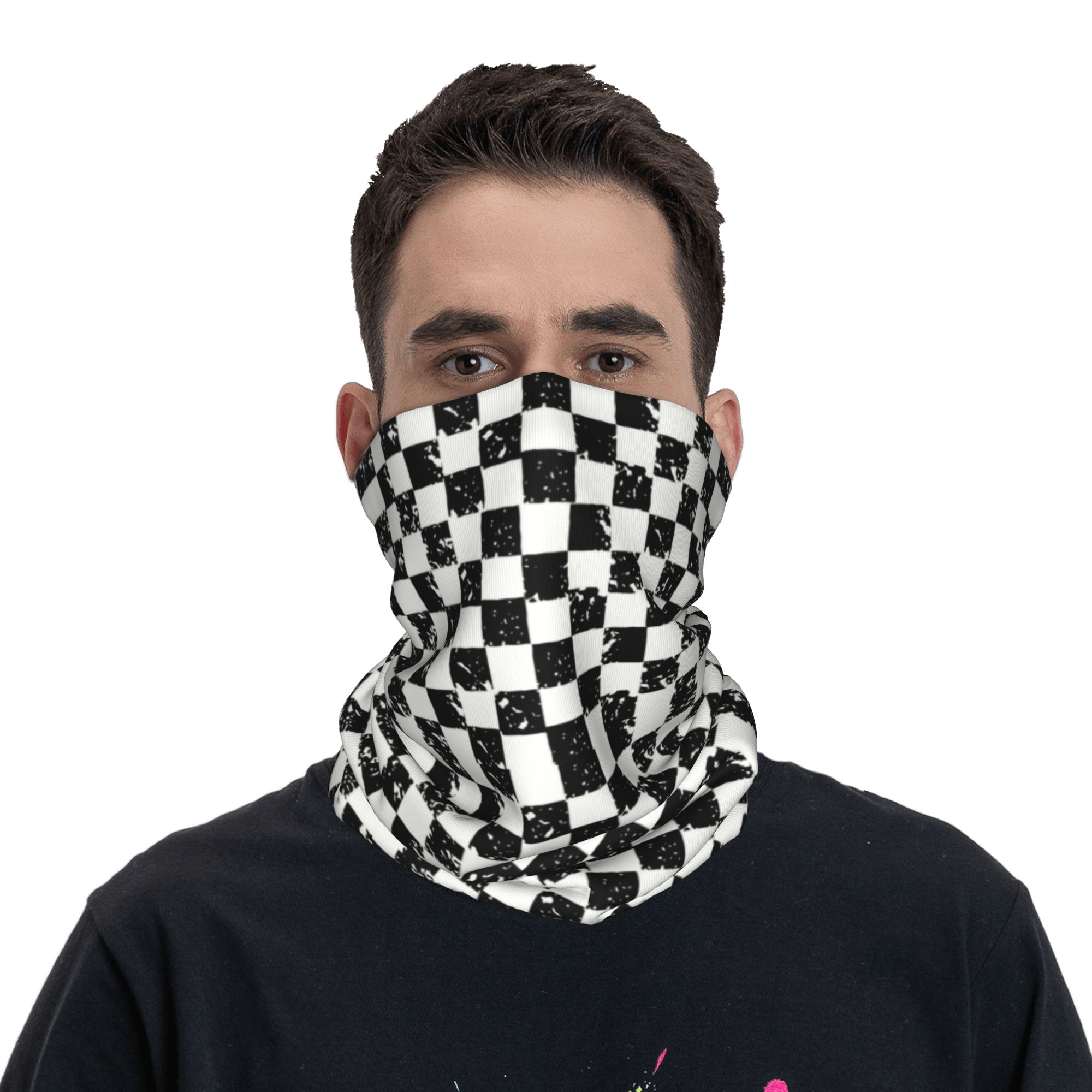 Custom Retro Checkered Flag Wi - Neck Gaiter Fleece 리뷰 및 가격