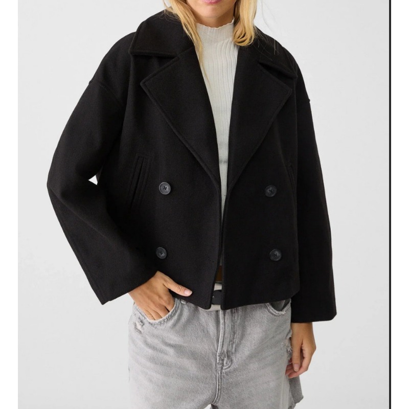 Women's Oversized Double Breas - Wool Coat Peacoat 리뷰 및 가격
