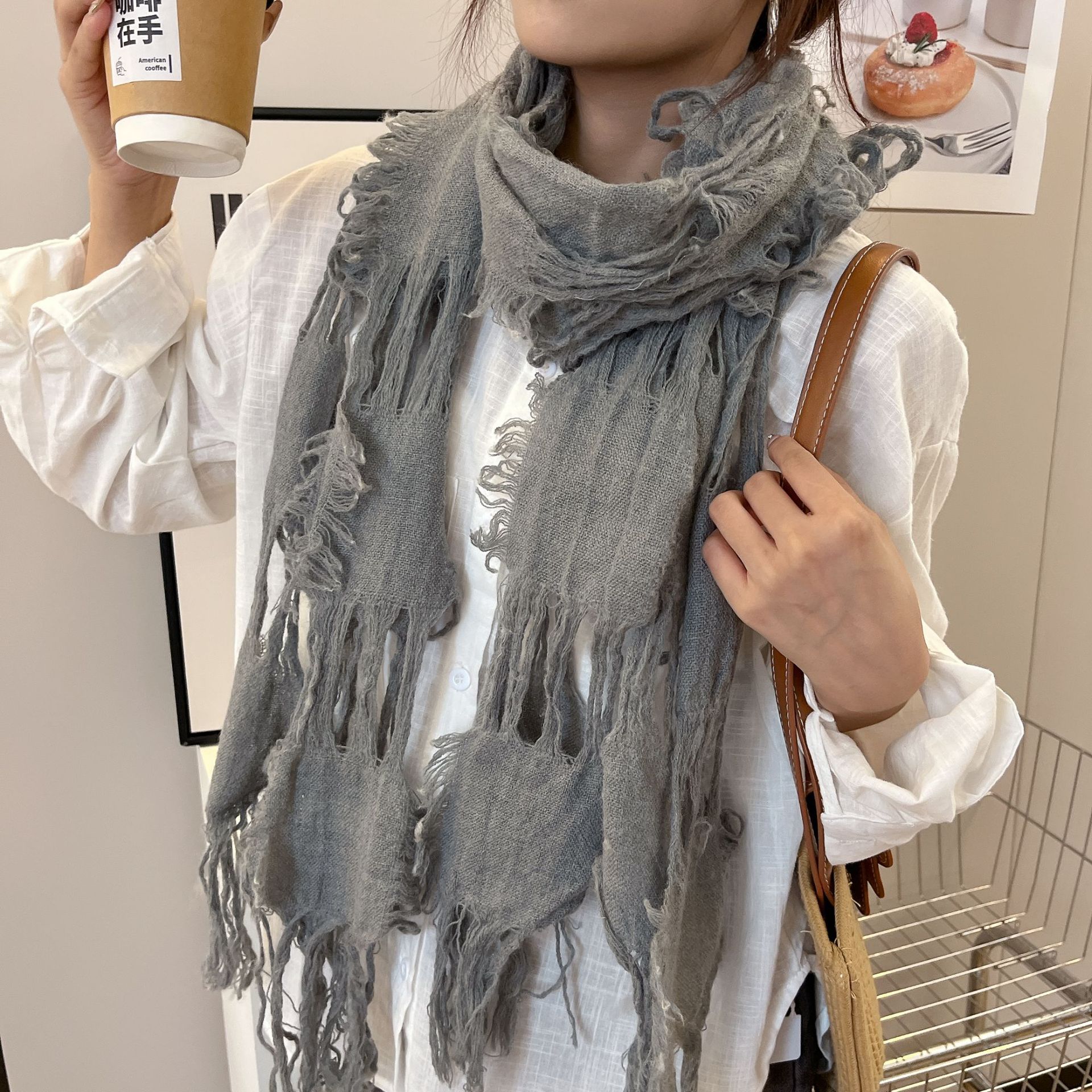 2025 New Fashion Ripped Hole T - Wool Scarf Men 리뷰 및 가격