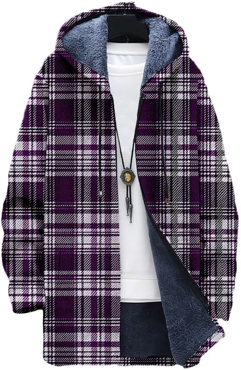 Men's Plaid Cardigan Oversized - Sherpa Hoodie Fleece 리뷰 및 가격
