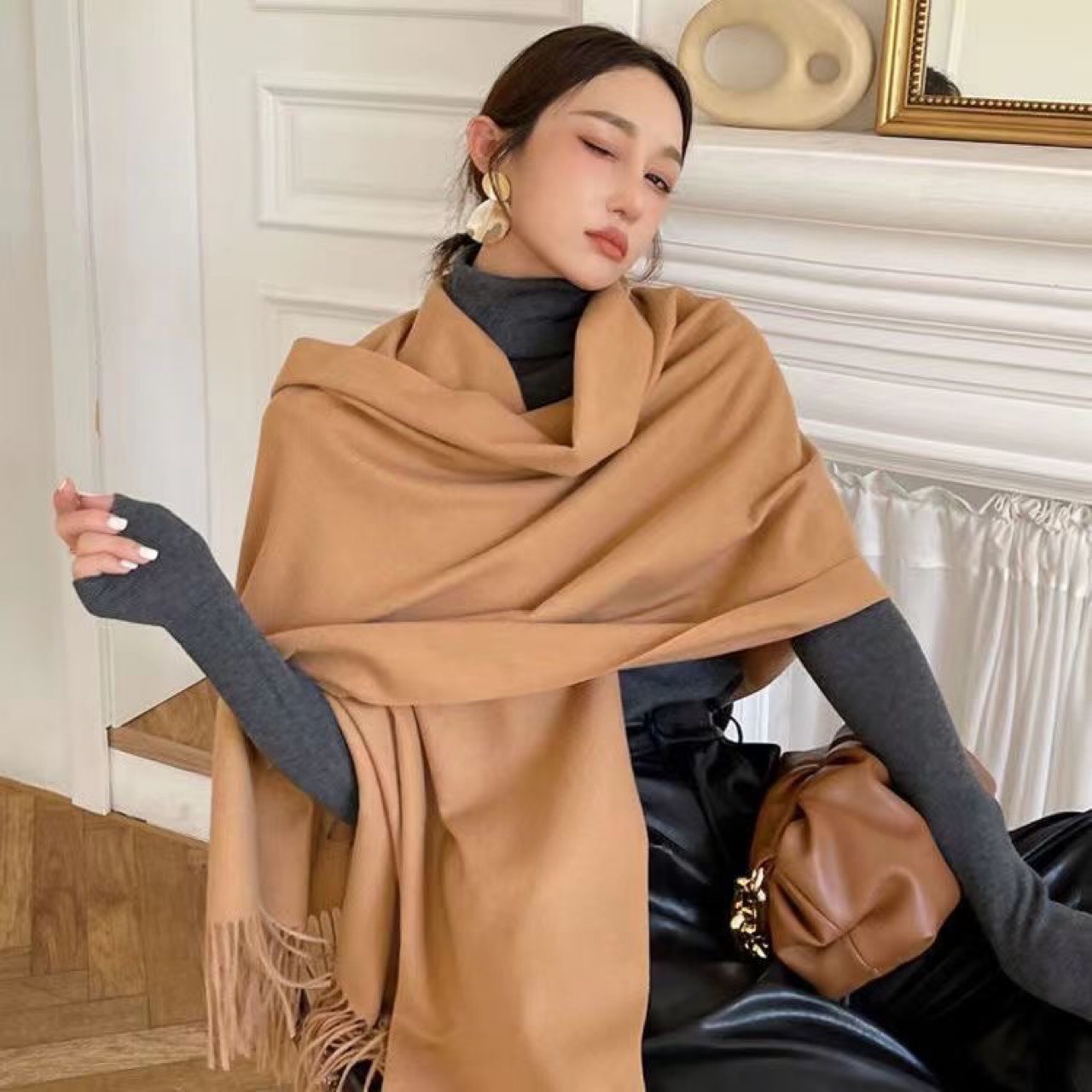 New Black Scarf Cashmere Woman - Wool Scarf Men 리뷰 및 가격