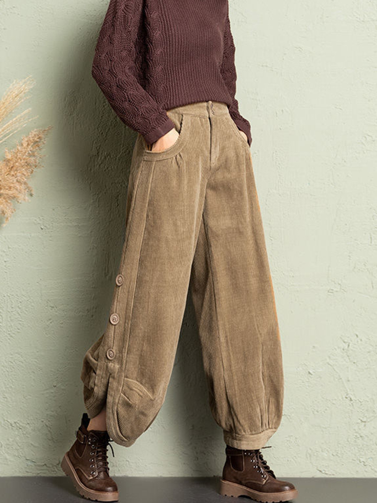 Korean Corduroy Women Pants Fa - Corduroy Pant Warm 리뷰 및 가격