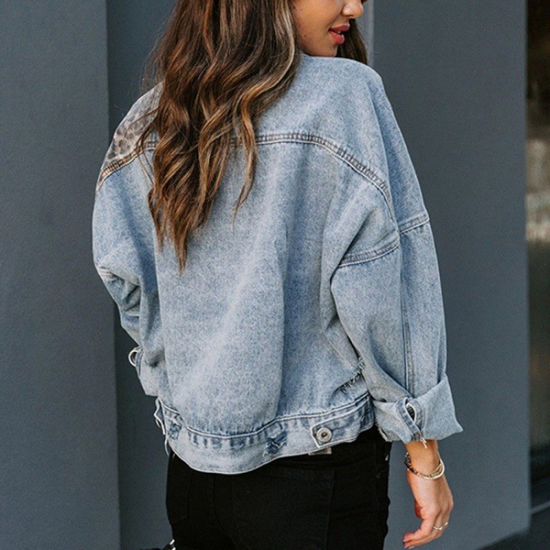 Leopard Stitching Denim Jacket - Down Jacket Packable 리뷰 및 가격
