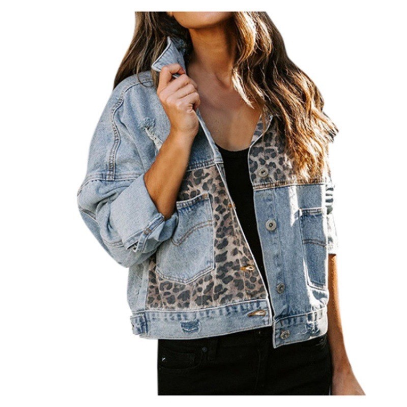 Leopard Stitching Denim Jacket - Down Jacket Packable 리뷰 및 가격