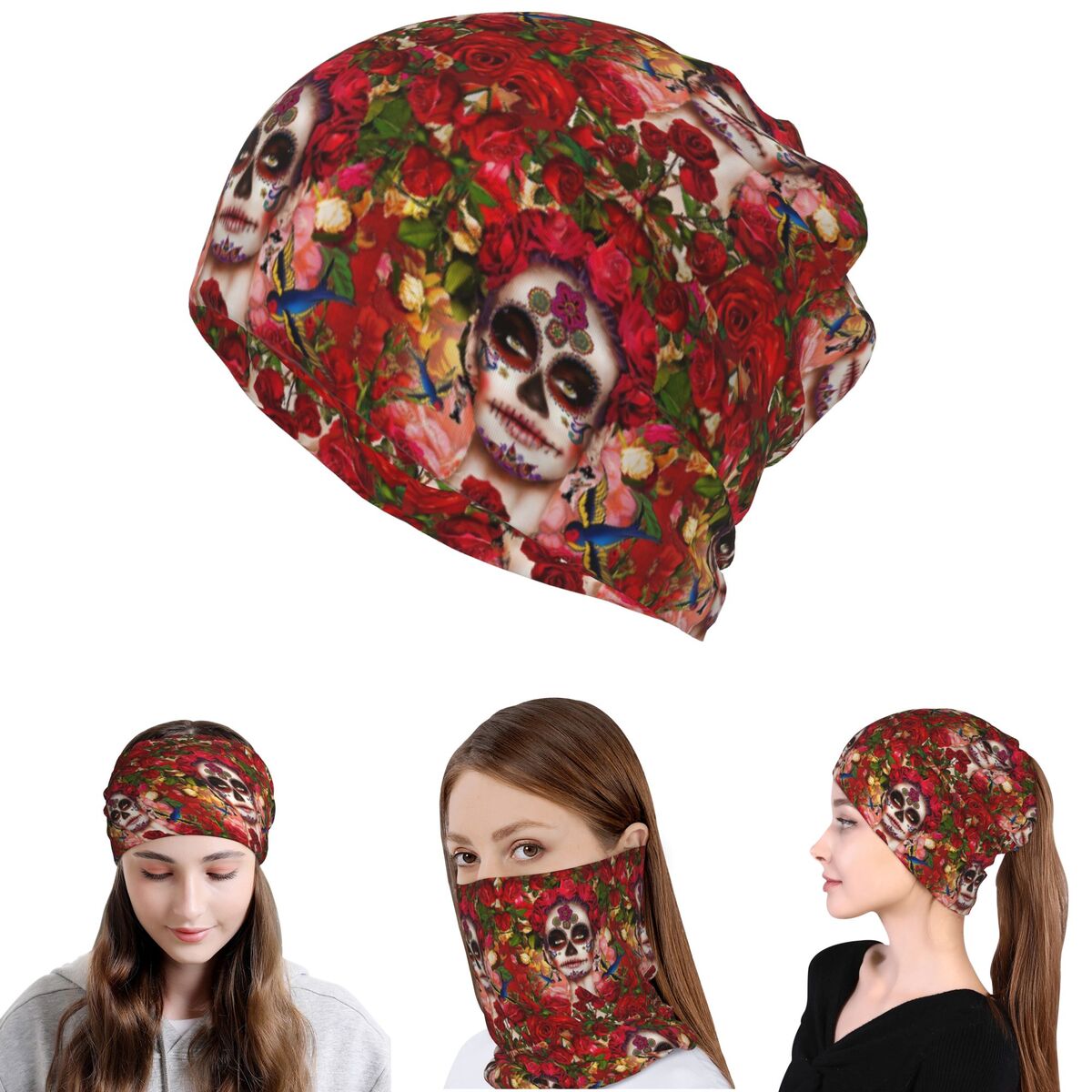 Mexican Catrina Girl Day Of Th - Knit Beanie Hat Warm 리뷰 및 가격