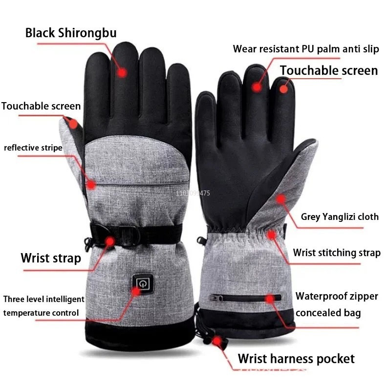 Heated Skiing Waterproof Glove - Touch Screen Gloves 리뷰 및 가격