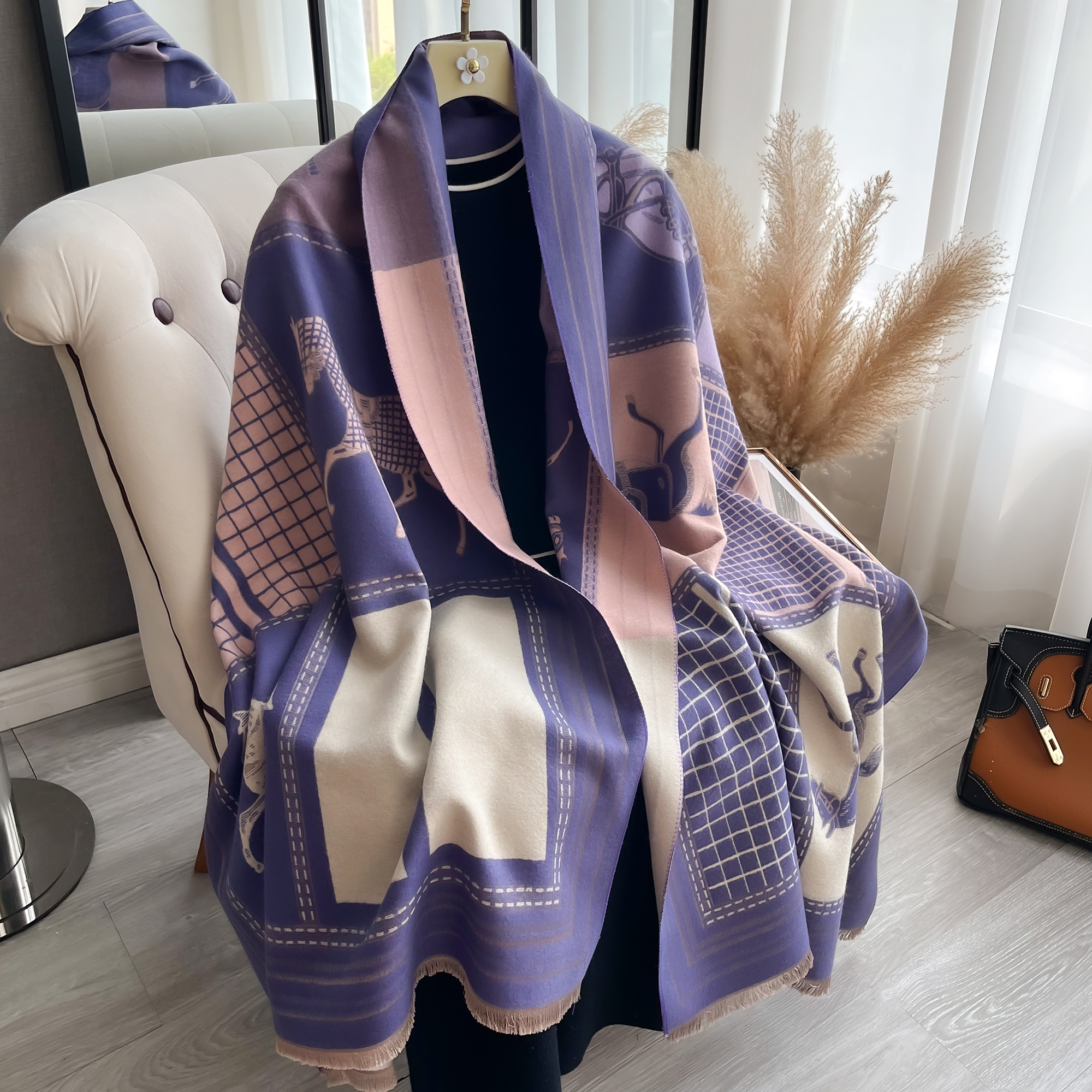 Brand Horse Print Scarf pashmi - Cashmere Pashmina Wrap 리뷰 및 가격