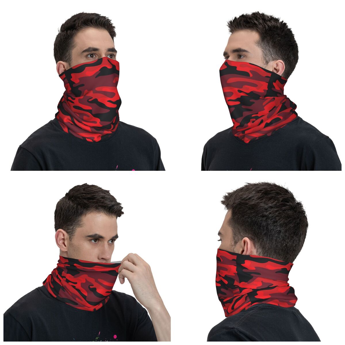 Militaryy Red Camouflage Banda - Neck Gaiter Fleece 리뷰 및 가격